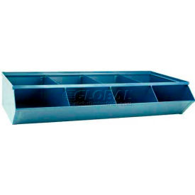 Steel Sectional Hopper Bin, 4 Compartments, 37"W x 18-3/4"L x 7-1/2"H, Blue