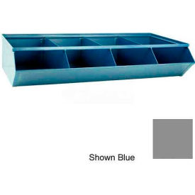 Steel Sectional Hopper Bin, 4 Compartments, 37"W x 18-3/4"L x 7-1/2"H, Gray