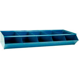 Steel Sectional Hopper Bin, 5 Compartments, 37"W x 15-1/2"L x 6'H, Blue