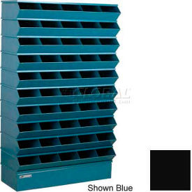 Steel Hopper Stack Bin, 50 Compartment Sectional Unit, 37"W x 13"D x 60"H, Black