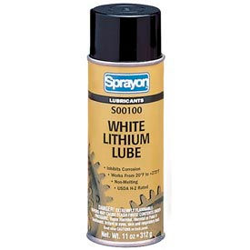 Sprayon White Lithium Grease, 11 oz. Aerosol Can
