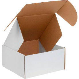 Corrugated Tab Lock Literature Mailers, 10"L x 10"W x 4"H, White