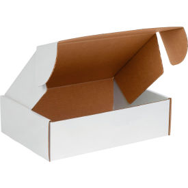 Corrugated Tab Lock Literature Mailer, 11-3/4"L x 10-3/4"W x 2-3/4"H, White