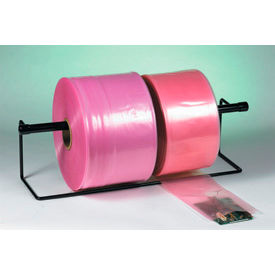 Anti Static Poly Tubing, 12"W x 1075'L, 4 Mil, Pink, 1 Roll
