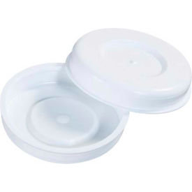Plastic End Caps, 2" Dia., White, 100 Pack
