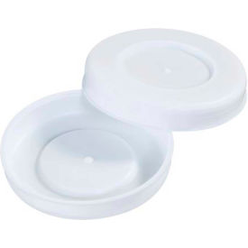 Plastic End Caps, 2-1/2" Dia., White, 100/Pack