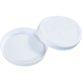 Plastic End Caps, 4" Dia., White, 100/Pack