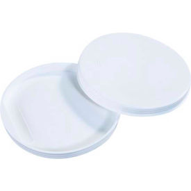 Plastic End Caps, 5" Dia., White, 100/Pack