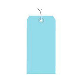 Shipping Tag Pre Wired#3, 3-3/4"L x 1-7/8"W, Light Blue, 1000/Pack
