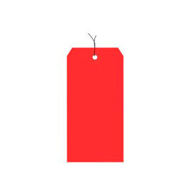 Shipping Tag Pre Wired#1, 2-3/4"L x 1-3/8"W, Red, 1000/Pack