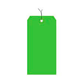 Preferred Shipping Tag Pre Wired#6, 5-1/4"L x 2-5/8"W, Light Green, 1000/Pack