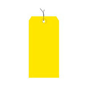 Shipping Tags, Pre Wired, #8, 6-1/4"L x 3-1/8"W, Yellow, 1000/Pack
