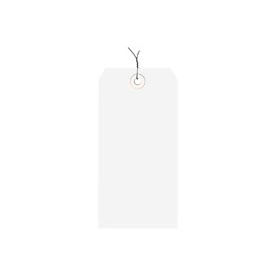 Shipping Tags, Pre Wired, #8, 6-1/4"L x 3-1/8"W, White, 1000/Pack