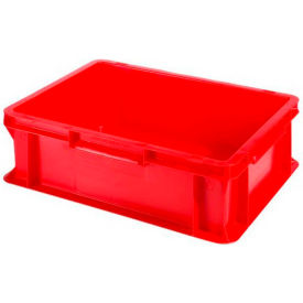 Euro-Fix Solid Container, 16"L x 11-7/8"W x 4-3/4"H, Red, Polypropylene