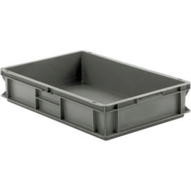 Euro-Fix Solid Container, 24"L x 15-3/4"W x 4-3/4"H, Gray, Polypropylene