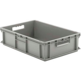 Euro-Fix Solid Container, 24"L x 15-3/4"W x 6"H, Gray, Polypropylene