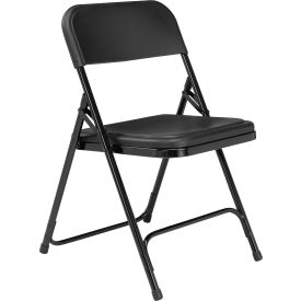 Steel Folding Chair - Plastic Seat - Black Seat/Black Frame