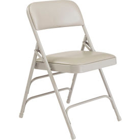 Vinyl Folding Chair - Triple Brace - Gray Vinyl/Gray Frame