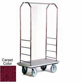 Easy Mover Bellman Cart Stainless Steel, Red Carpet, Gray Bumper