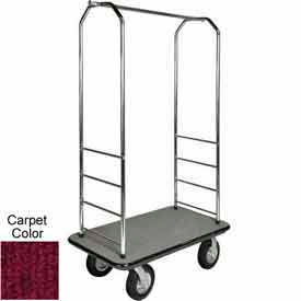 Easy Mover Bellman Cart Chrome, Red Carpet, Black Bumper, 8" Black Pneumatic