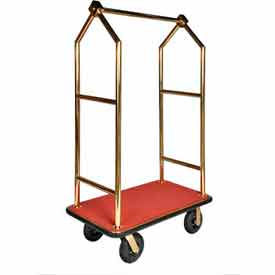 HD Angled Bellman Cart Titanium, Red Carpet, Black Bumper, 8" Black Pneumatic