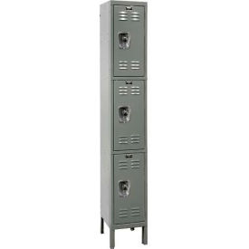 Ready-Built 3-Tier 3 Door Locker, 12"W x 18"D x 78"H, Dark Gray, Assembled