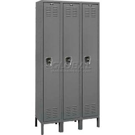 Ready-Built 1-Tier 3 Door Locker, 36"W x 18"D x 78"H, Dark Gray, Assembled