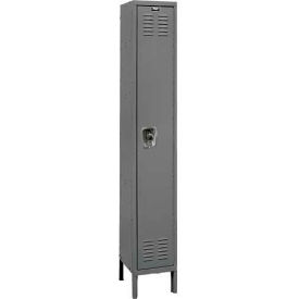 Ready-Built 1-Tier 1 Door Locker, 12"W x 15"D x 78"H, Dark Gray, Assembled