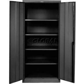 800 Series Industrial Storage Cabinet, 36"W x 18"D x 78"H, Midnight Ebony, Assembled