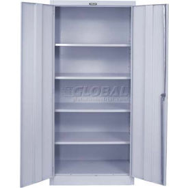 800 Series MedSafe Antimicrobial Storage Cabinet, 36"W x 18"D x 78"H, Platinum, Assembled