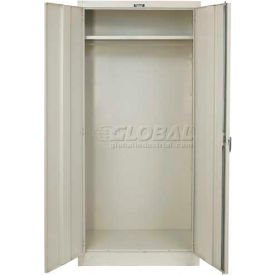 Wardrobe Cabinet, 36"W x 24"D x 78"H, Parchment, Knock-Down