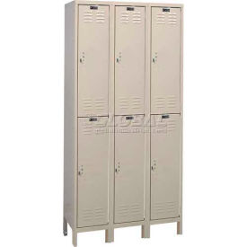 ValueMax 2-Tier 6 Door Locker, 36"W x 18"D x 78"H, Tan, Assembled