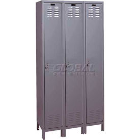 ValueMax 1-Tier 3 Door Locker, 36"W x 12"D x 78"H, Dark Gray, Assembled