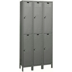 ValueMax 2-Tier 6 Door Locker, 36"W x 15"D x 78"H, Dark Gray, Assembled