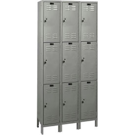 ValueMax 3-Tier 9 Door Locker, 36"W x 15"D x 78"H, Dark Gray, Assembled