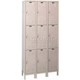 ValueMax 3-Tier 9 Door Locker, 36"W x 18"D x 78"H, Tan, Unassembled