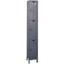 ValueMax 3-Tier 3 Door Locker, 12"W x 18"D x 78"H, Dark Gray, Unassembled