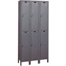 ValueMax 2-Tier 6 Door Locker, 36"W x 12"D x 78"H, Dark Gray, Unassembled
