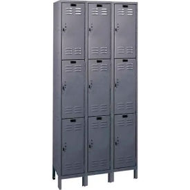 ValueMax 3-Tier 9 Door Locker, 36"W x 15"D x 78"H, Dark Gray, Unassembled