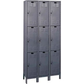 ValueMax 3-Tier 9 Door Locker, 36"W x 18"D x 78"H, Dark Gray, Unassembled
