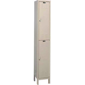 ValueMax 2-Tier 2 Door Locker, 12"W x 12"D x 78"H, Tan, Assembled