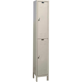 ValueMax 2-Tier 2 Door Locker, 12"W x 15"D x 78"H, Tan, Assembled