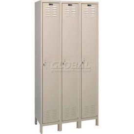 ValueMax 1-Tier 3 Door Locker, 36"W x 12"D x 78"H, Tan, Assembled