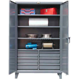 Heavy Duty Storage Cabinet with 6 Drawers, 12 Gauge, 48"W x 24"D x 78"H, Gray