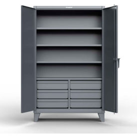 Heavy Duty Storage Cabinet with 6 Drawers, 12 Gauge, 72"W x 24"D x 78"H, Gray