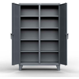 Independent Locking Cabinet with SS Double Door, 12 Gauge, 72"W x 24"D x 78"H, Gray