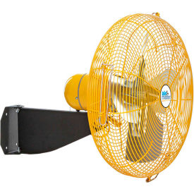 24 Inch Wall Fan, Yellow 1/3 HP 5280 CFM, Non-Oscillating