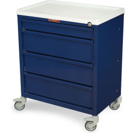 Compact Economy Treatment Cart with Four Drawers, Navy