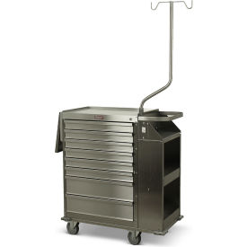 Eight Drawer Cast Cart Specialty Package Key Lock, Stainless Steel