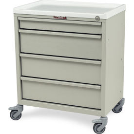 Compact Economy Treatment Cart with Four Drawers, Sand